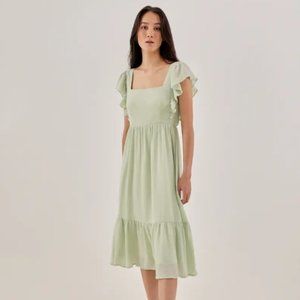 Love, Bonito Flynn Textured Ruffle Dress Size Small in Mint
